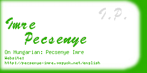 imre pecsenye business card